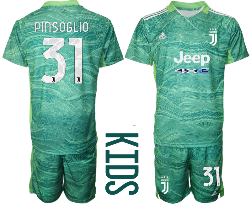 Youth 2021-2022 Club Juventus green goalkeeper #31 Soccer Jersey